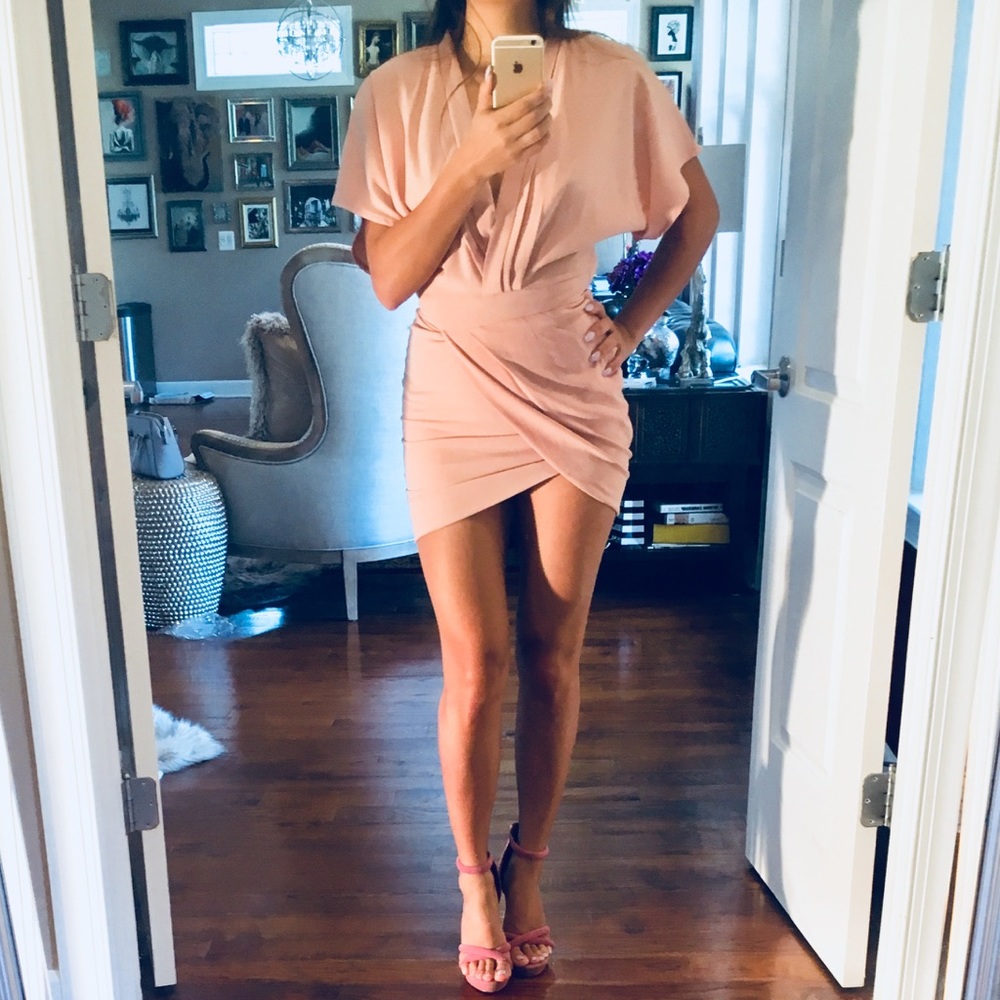 V neck kimono mini dress